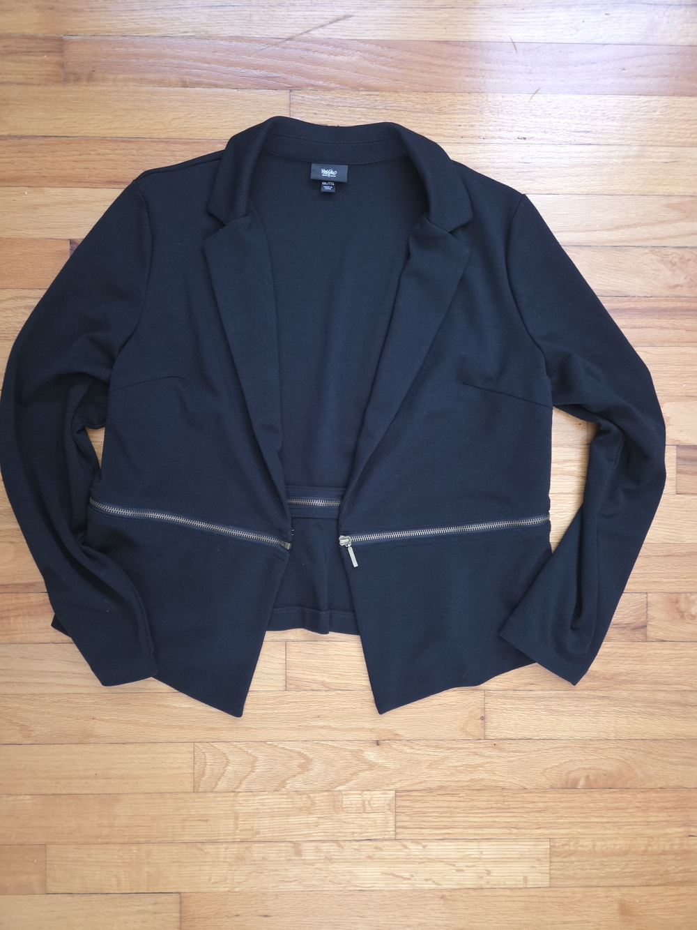Mossimo Black Zip-Accent Open Blazer Size XXL